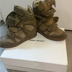 Isabel Marant Khaki High-Top Sneakers